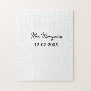 Puzzle simple monogramme minimal Mme M. nom date année Th