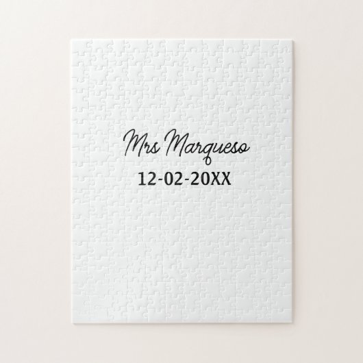 Puzzle simple monogramme minimal Mme M. nom date année Th (Vertical)