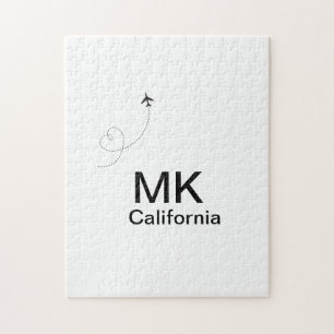 Puzzle Simple monogramme minimaliste ajouter du texte avi