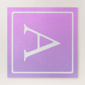 Puzzle Simple Monogramme | Ombré Rose/Violet Subtil (Horizontal)