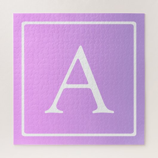 Puzzle Simple Monogramme | Ombré Rose/Violet Subtil (Vertical)