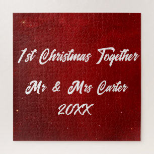 Puzzle Simple Nom Année Couple 1er Noël Crimson