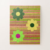 Puzzle simple pour enfants Rayures Fleurs (Vertical)