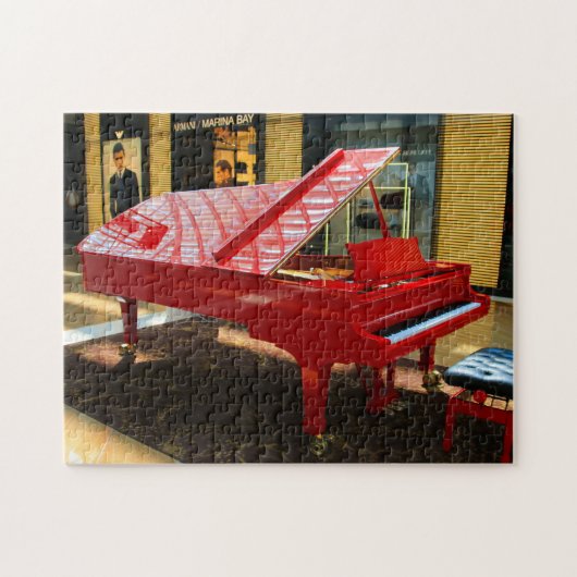Puzzle Simple rouge : piano à queue (Horizontal)
