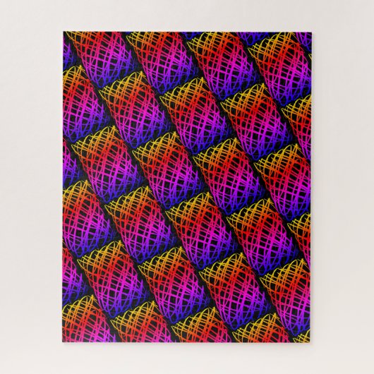 Puzzle Simple Scribble | Half Drop | Arrière - plan noir (Vertical)