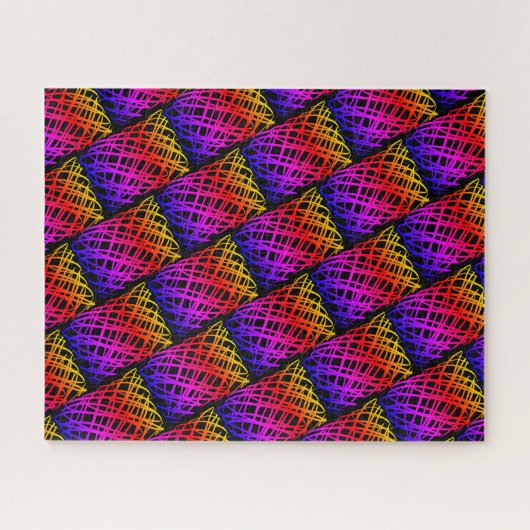 Puzzle Simple Scribble | Half Drop | Arrière - plan noir (Horizontal)