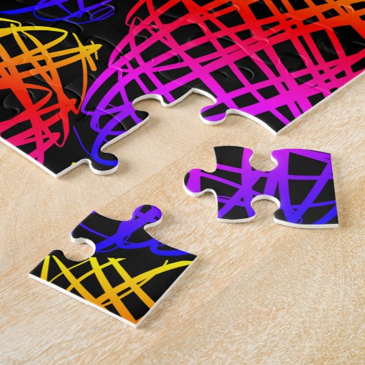Puzzle Simple Scribble | Half Drop | Arrière - plan noir (Côté)