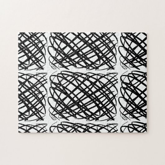 Puzzle Simple Scribble | Noir | Carrelage central | (Horizontal)