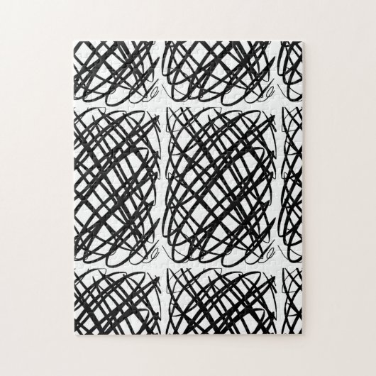 Puzzle Simple Scribble | Noir | Carrelage central | (Vertical)