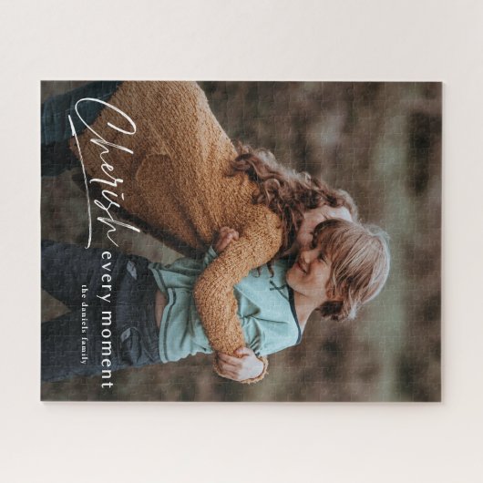 Puzzle Simple Script Cherish Chaque Moment Photo (Horizontal)