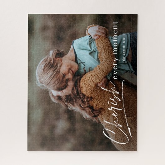 Puzzle Simple Script Cherish Chaque Moment Photo (Vertical)