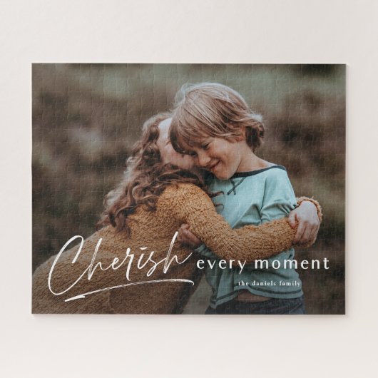 Puzzle Simple Script Cherish Chaque Moment Photo (Horizontal)