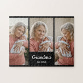 Puzzle Simple Script Grandma Year Est. 3 Photo Acrylic (Horizontal)