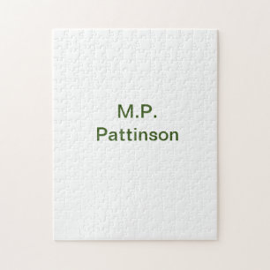 Puzzle Simple vert minimal ajouter votre nom de texte pho