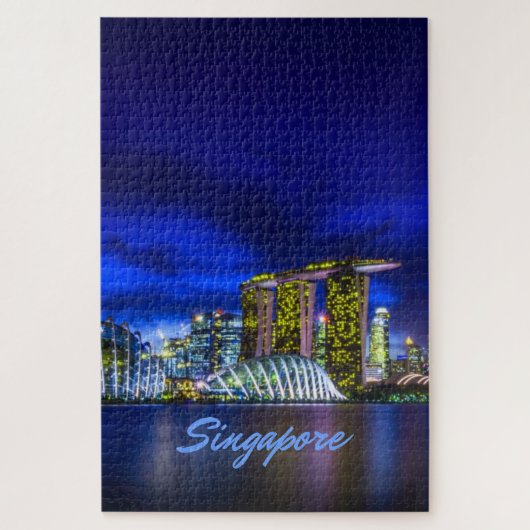 Puzzle Singapore City Skyline La Nuit (Vertical)