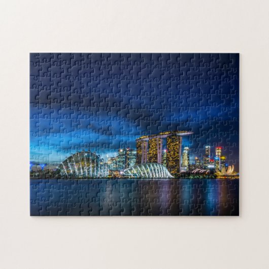 Puzzle Singapour Bâtiments repères Réflexions sur l'eau (Horizontal)