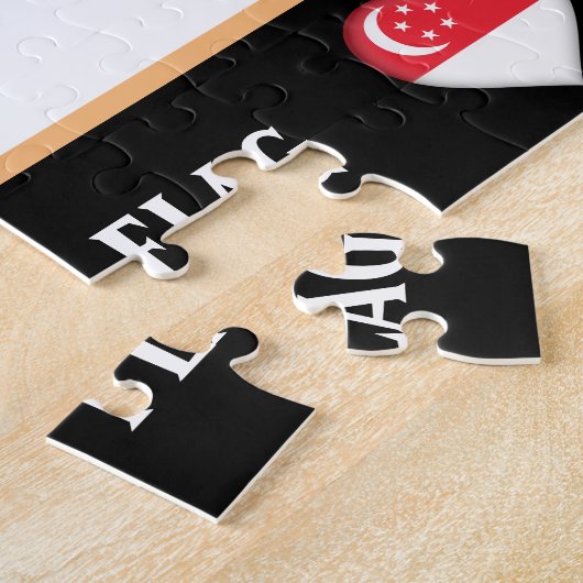 Puzzle Singapour Drapeau & Singapour / Singapour (Côté)