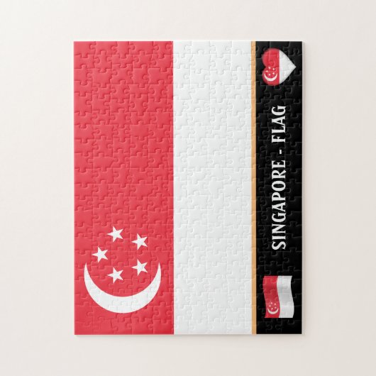 Puzzle Singapour Drapeau & Singapour / Singapour (Vertical)