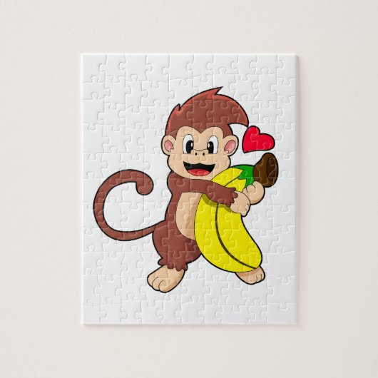Puzzle Singe avec banane (Vertical)