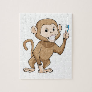 Puzzle Singe avec brosse à dents