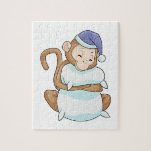 Puzzle Singe avec Coussin et tête de lit