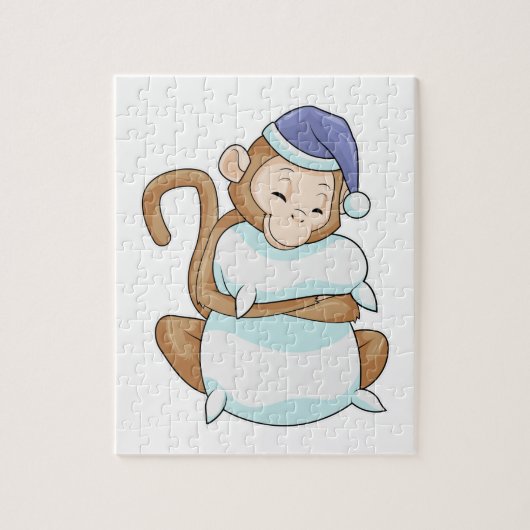 Puzzle Singe avec Coussin et tête de lit (Vertical)