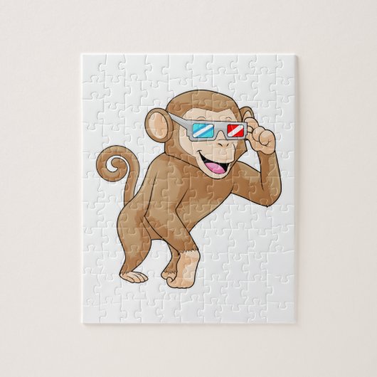 Puzzle Singe avec lunettes (Vertical)