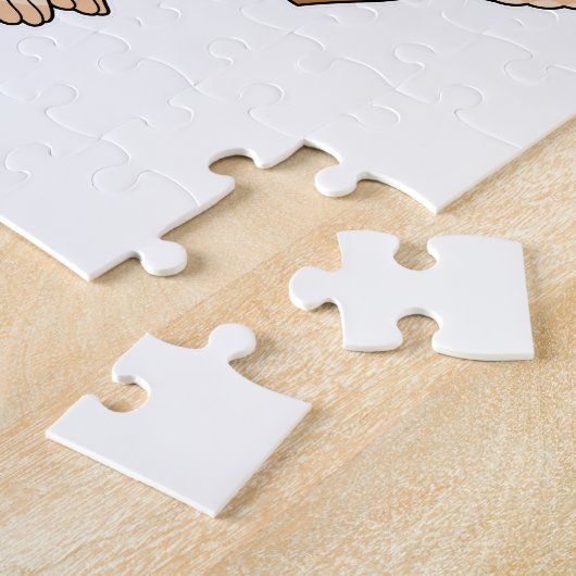 Puzzle Singe avec morceau de pizza (Côté)