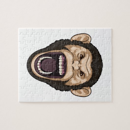 Puzzle Singe avec poils noirs (Horizontal)