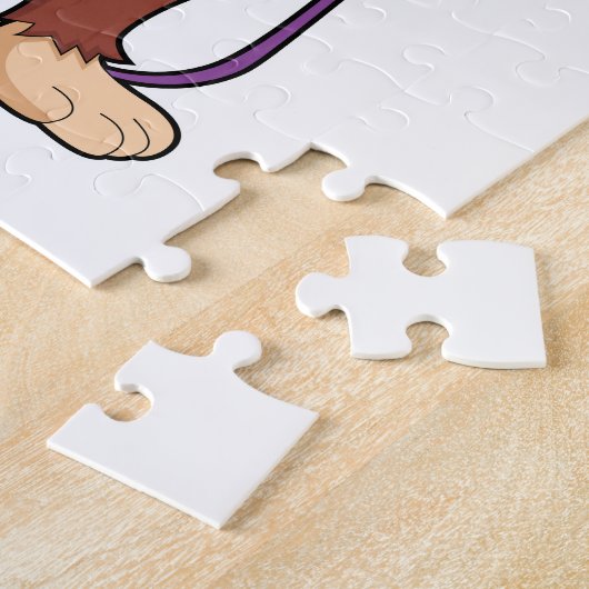 Puzzle Singe comme coiffeur avec ciseaux et razor (Côté)