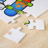 Puzzle Singe comme patineur avec skateboard (Côté)