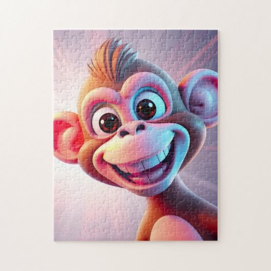 Puzzle Singe heureux ambiance jungle (Vertical)