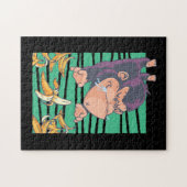 Puzzle Singe Mignonne Avec Bananes (Horizontal)