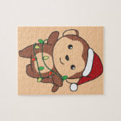 Puzzle Singe Noël Animaux d'hiver Singes Jigsaw Puz (Horizontal)