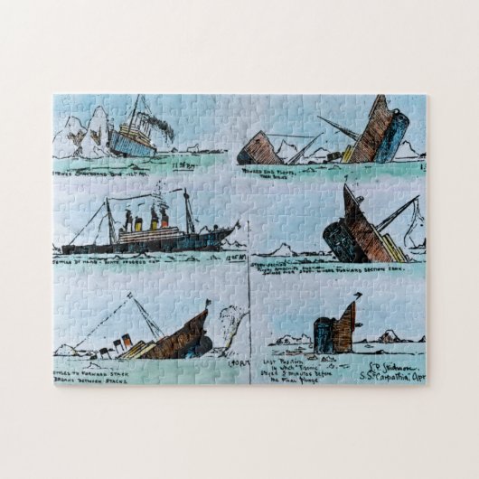 Puzzle Sinking of the Titanic Magic Lantern Slide (Horizontal)