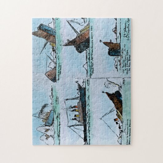 Puzzle Sinking of the Titanic Magic Lantern Slide (Vertical)