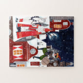 Puzzle Sinterklaas et Piet sur les toits d'Amsterdam (Horizontal)