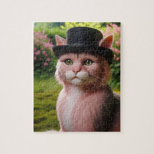 Puzzle Sir Whiskers le Chat en Fleur (Vertical)
