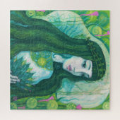 Puzzle Sirène à cheveux vert sous l'Imaginaire sous-marin (Horizontal)