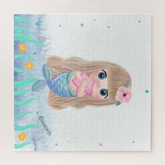 Puzzle Sirène adorable bébé, Mer (Horizontal)