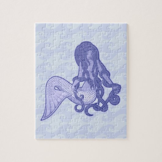 Puzzle Sirène assise bleue (Vertical)