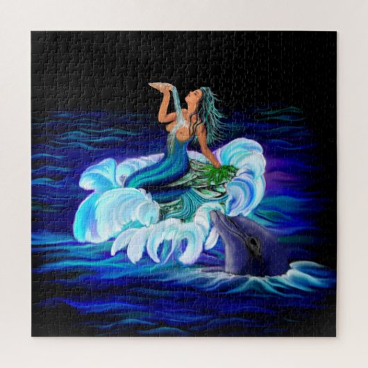 Puzzle Sirène avec dauphin (Vertical)