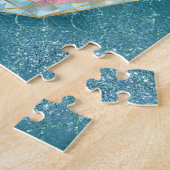 Puzzle Sirène bleue en coquille rose (Côté)
