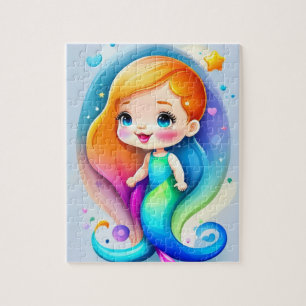 Puzzle Sirène d'aquarelle mignonne