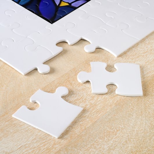 Puzzle Sirène en verre tendu admirant une fleur (Côté)