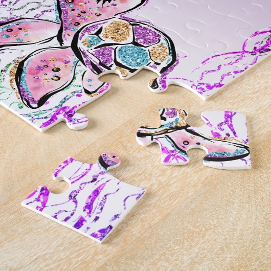 Puzzle Sirène et tortue de mer amis, Ajouter Initiales Fi (Côté)