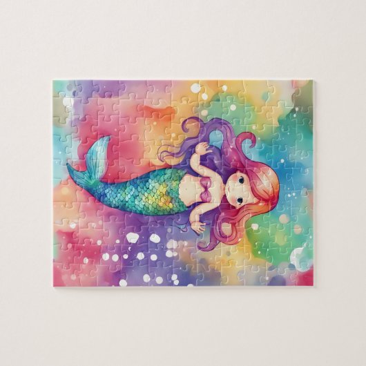 Puzzle Sirène mûre d'aquarelle (Horizontal)