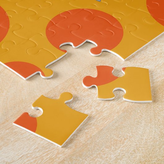 Puzzle Sirène orange dans l'océan avec un dauphin (Côté)