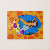 Puzzle Sirène orange dans l'océan avec un dauphin (Horizontal)