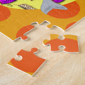 Puzzle Sirène orange dans l'océan avec un dauphin (Côté)